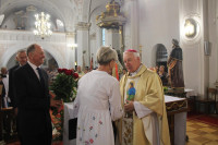  MSZA ŚW ODUSTOWA KU CZCI ŚW ROCHA ODPRAWIŁ KS. BISKUP ZDZISŁAW FORTUNIAK W 40 ROCZNICĘ SAKRY BISKUPIEJ 